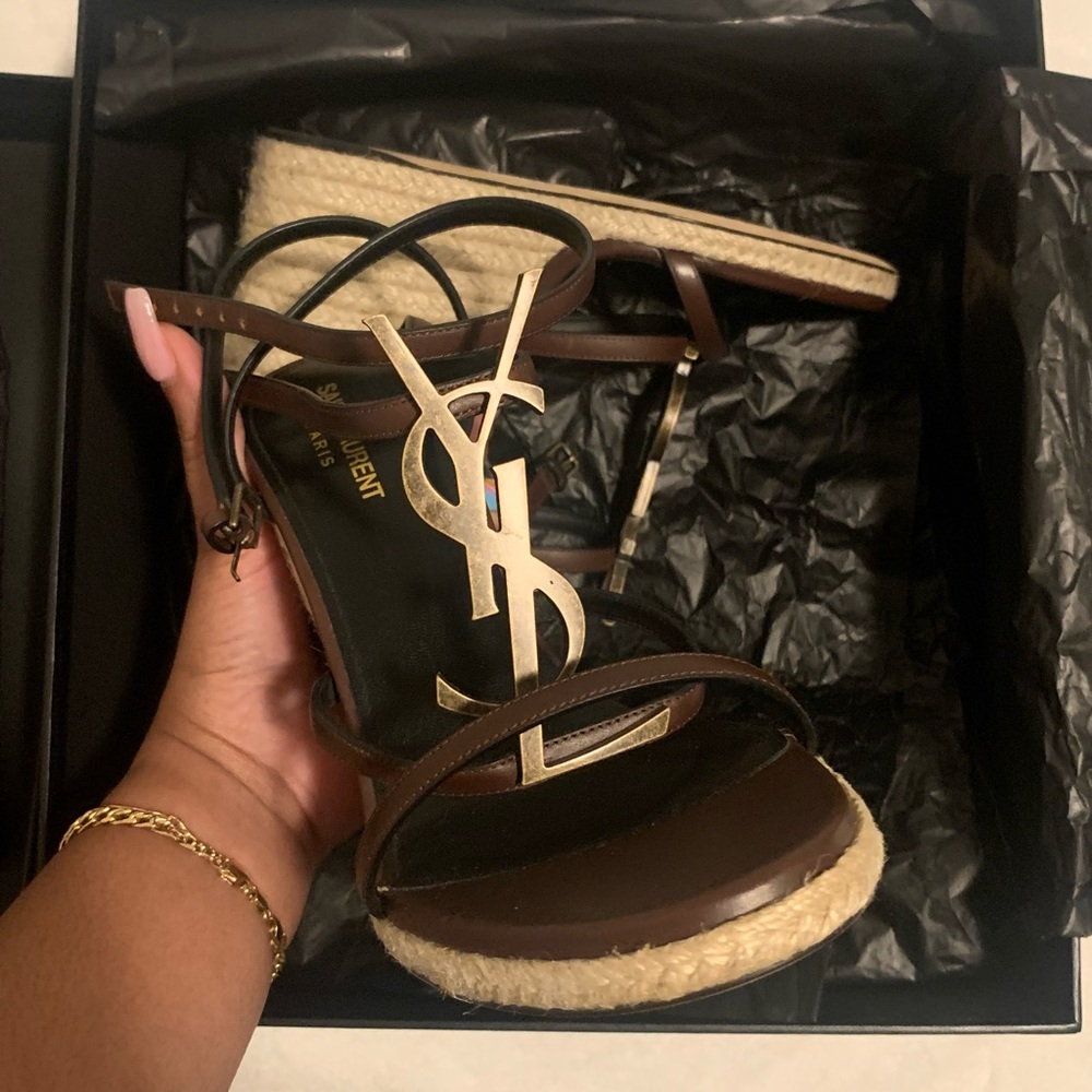 Yves Saint Laurent Cassandra Wedge Retail $995